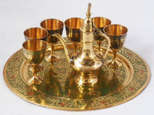Brass Six Glass One Surahi Miniature Toy 0.18Kg
